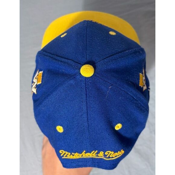 Golden State Warriors Hat Cap NBA Basketball Mitchell & Ness Snapback Blue - Picture 6 of 7